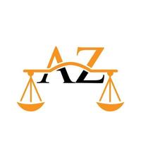 Letter AZ Law Firm Logo Design For Lawyer, Justice, Law Attorney, Legal, Lawyer Service, Law Office, Scale, Law firm, Attorney Corporate Business vector