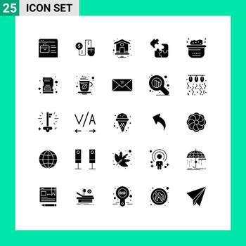 Stock Vector Icon Pack of 25 Line Signs and Symbols for bath solution connection science jigsaw Editable Vector Design Elements