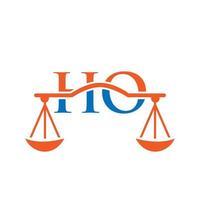 Letter HO Law Firm Logo Design For Lawyer, Justice, Law Attorney, Legal, Lawyer Service, Law Office, Scale, Law firm, Attorney Corporate Business vector