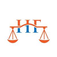 Letter HF Law Firm Logo Design For Lawyer, Justice, Law Attorney, Legal, Lawyer Service, Law Office, Scale, Law firm, Attorney Corporate Business vector