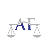 Letter AF Law Firm Logo Design For Lawyer, Justice, Law Attorney, Legal, Lawyer Service, Law Office, Scale, Law firm, Attorney Corporate Business vector