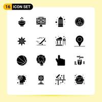 Solid Glyph Pack of 16 Universal Symbols of man avatar share sport game Editable Vector Design Elements