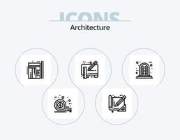 paquete de iconos de línea de arquitectura 5 diseño de iconos. herramientas. documento. escala. Plano. documento vector