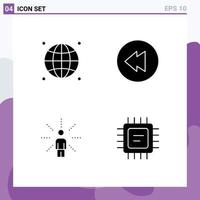 Solid Glyph Pack of Universal Symbols of connected perception network awareness cpu Editable Vector Design Elements
