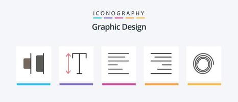 paquete de iconos planos de diseño 5 que incluye. texto. forma. diseño de iconos creativos vector