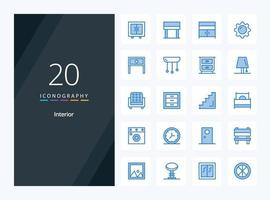 20 Interior Blue Color icon for presentation vector