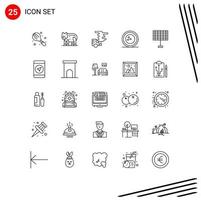 25 iconos creativos signos y símbolos modernos de bolos canadá premios gas elementos de diseño vectorial editables vector