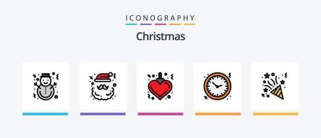 Christmas Line Filled 5 Icon Pack Including film. camera. cinema. oscar. film. Creative Icons Design vector