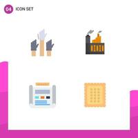 4 User Interface Flat Icon Pack of modern Signs and Symbols of aspiration smoke employee building design Editable Vector Design Elements