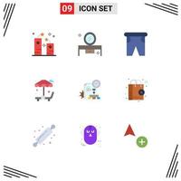 9 Universal Flat Colors Set for Web and Mobile Applications garden sun bed lowboy table traveling pants Editable Vector Design Elements
