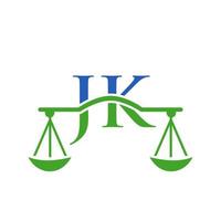 Letter JK Law Firm Logo Design For Lawyer, Justice, Law Attorney, Legal, Lawyer Service, Law Office, Scale, Law firm, Attorney Corporate Business vector