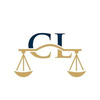 Letter CL Law Firm Logo Design For Lawyer, Justice, Law Attorney, Legal, Lawyer Service, Law Office, Scale, Law firm, Attorney Corporate Business vector