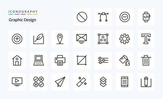 25 Design Line icon pack vector