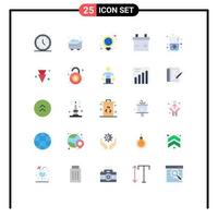 Modern Set of 25 Flat Colors Pictograph of arrow water bulb diet web Editable Vector Design Elements