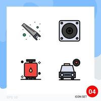 4 iconos creativos signos y símbolos modernos de tanque mecánico cortador de gas manual elementos de diseño vectorial editables vector