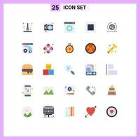 Pictogram Set of 25 Simple Flat Colors of window layout travel setting interface Editable Vector Design Elements