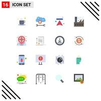 Flat Color Pack of 16 Universal Symbols of environment ecology cloud sync settings eco upload Editable Pack of Creative Vector Design Elements