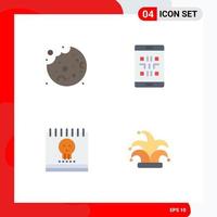 paquete de iconos vectoriales de stock de 4 signos y símbolos de línea para el código fantasma de la torta qr vacaciones elementos de diseño vectorial editables vector