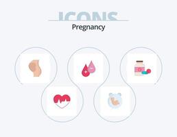 Pregnancy Flat Icon Pack 5 Icon Design. . obstetrics. baby. baby. pregnancy vector