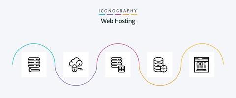 Web Hosting Line 5 Icon Pack Including web . security . server. hosting . server vector