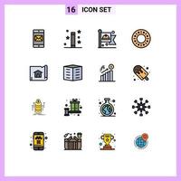 paquete de iconos de vectores de stock de 16 signos y símbolos de línea para la construcción de elementos de diseño de vectores creativos editables