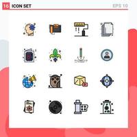 16 Creative Icons Modern Signs and Symbols of layers arrange call programing development Editable Creative Vector Design Elements