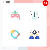 Set of 4 Modern UI Icons Symbols Signs for costume circle appliance food chart Editable Vector Design Elements