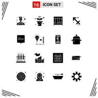 16 User Interface Solid Glyph Pack of modern Signs and Symbols of comment greece perpecul zodiac astrology Editable Vector Design Elements