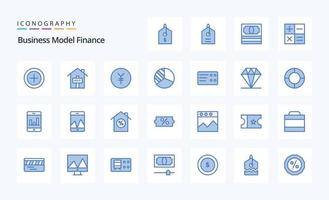paquete de iconos azul de 25 finanzas vector