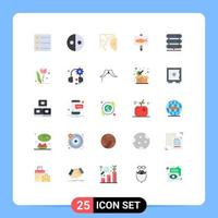 Flat Color Pack of 25 Universal Symbols of storage data human computing easter Editable Vector Design Elements