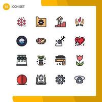 16 iconos creativos signos y símbolos modernos de agua carrera marina boda amor elementos de diseño de vectores creativos editables