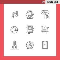 9 User Interface Outline Pack of modern Signs and Symbols of medicine medical welder process sad Editable Vector Design Elements