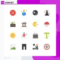 Universal Icon Symbols Group of 16 Modern Flat Colors of strategy game game chess ball Editable Pack of Creative Vector Design Elements