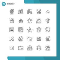concepto de 25 líneas para sitios web móviles y aplicaciones flecha hacia adelante silla de la escuela elementos de diseño vectorial editables vector