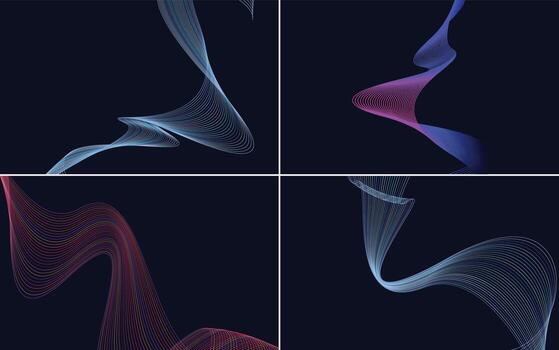 Collection of geometric minimal lines pattern set vector