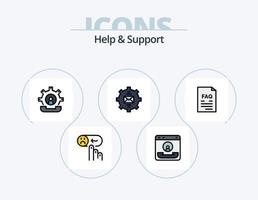 Help And Support Line Filled Icon Pack 5 Icon Design. document. communication. help. support. help vector