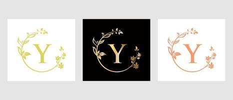 Letter Y Beauty Logo for Decorative, Flower, Spa Template vector