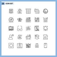 Modern Set of 25 Lines Pictograph of worldwide help salon contact call Editable Vector Design Elements