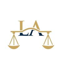 Letter LA Law Firm Logo Design For Lawyer, Justice, Law Attorney, Legal, Lawyer Service, Law Office, Scale, Law firm, Attorney Corporate Business vector