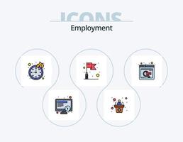 línea de empleo lleno de icono paquete 5 diseño de icono. trabajo. buscar. dirección del trabajo. empleado. hardware vector