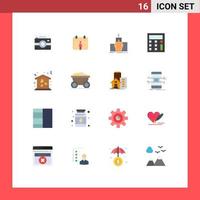 Universal Icon Symbols Group of 16 Modern Flat Colors of move house leadership home calculator Editable Pack of Creative Vector Design Elements