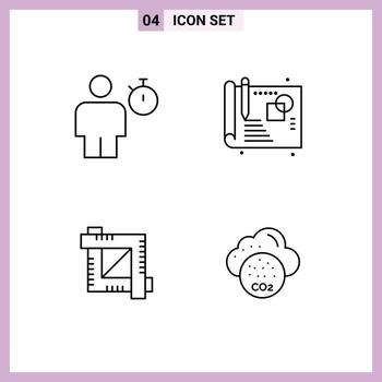 4 Creative Icons Modern Signs and Symbols of avatar crop tool performance process graphic editor Editable Vector Design Elements