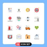 Modern Set of 16 Flat Colors and symbols such as eye chart human persentage search Editable Pack of Creative Vector Design Elements