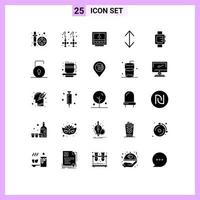 User Interface Pack of 25 Basic Solid Glyphs of scale arrow cabinet storage furniture Editable Vector Design Elements