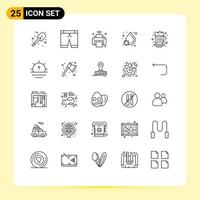 Set of 25 Modern UI Icons Symbols Signs for hot tea coffee internet of things water blood Editable Vector Design Elements