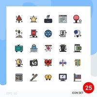 Set of 25 Modern UI Icons Symbols Signs for sport website type web password Editable Vector Design Elements