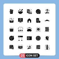 25 Thematic Vector Solid Glyphs and Editable Symbols of gadget devices soup connected page Editable Vector Design Elements