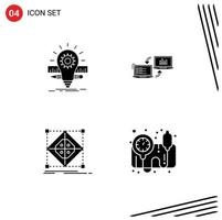 Stock Vector Icon Pack of 4 Line Signs and Symbols for deveopment data pencil business architecture Editable Vector Design Elements