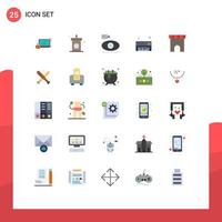 25 Creative Icons Modern Signs and Symbols of synthesizer analog mosque media camera Editable Vector Design Elements