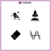 User Interface Pack of 4 Basic Solid Glyphs of carnival rubber wild ship hertz Editable Vector Design Elements